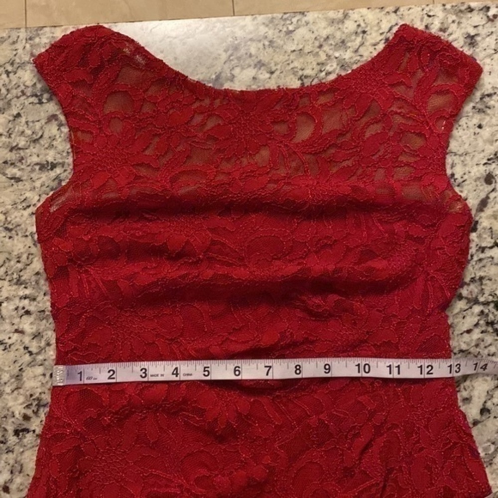 Lauren Ralph Lauren Red Lace Sheath Dress - Picture 13 of 13